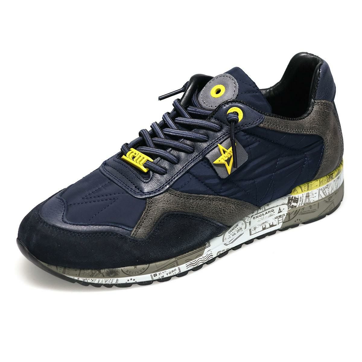 セッティ メンズ スニーカー レザースニーカー ネイビー グレー スペイン製 cetti c848xl-242　7