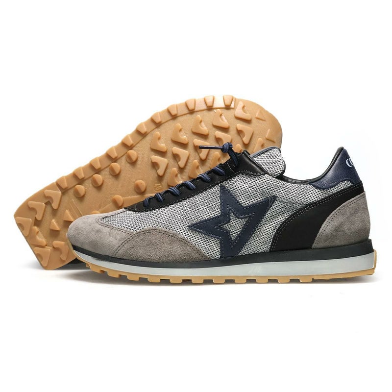 セッティ メンズ スニーカー レザースニーカー シルバー/グレー ブラウン スペイン製 cetti c1259-252　10