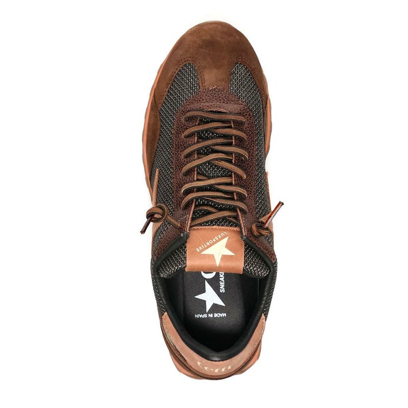 セッティ メンズ スニーカー レザースニーカー シルバー/グレー ブラウン スペイン製 cetti c1259-252　17