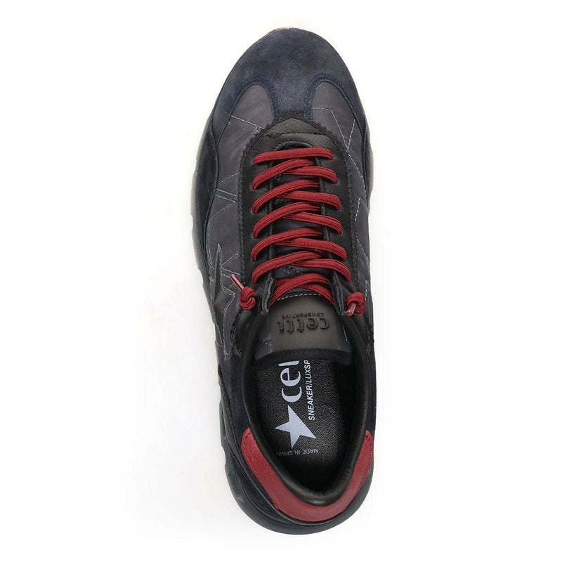 セッティ メンズ スニーカー レザースニーカー ネイビー/グレー ブラック スペイン製 cetti c1385-252　9