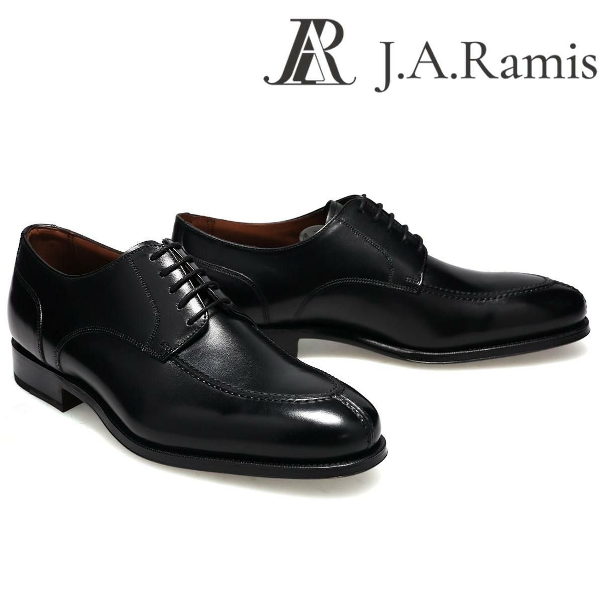 J.A. Ramis レザーシューズ/箱付き/未使用 ジェイ・エー・ラミス メンズ ドレスシューズ 内羽根パンチドキャップ