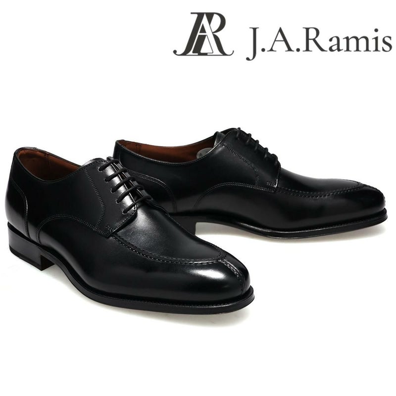  ジェイ・エー・ラミス メンズ ドレスシューズ 外羽根Uチップ ブラック J.A.RAMIS ja-516　