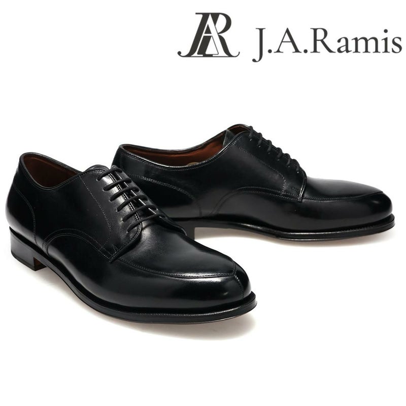 ジェイ・エー・ラミス メンズ ドレスシューズ 外羽根Vチップ ブラック J.A.RAMIS ja-517　