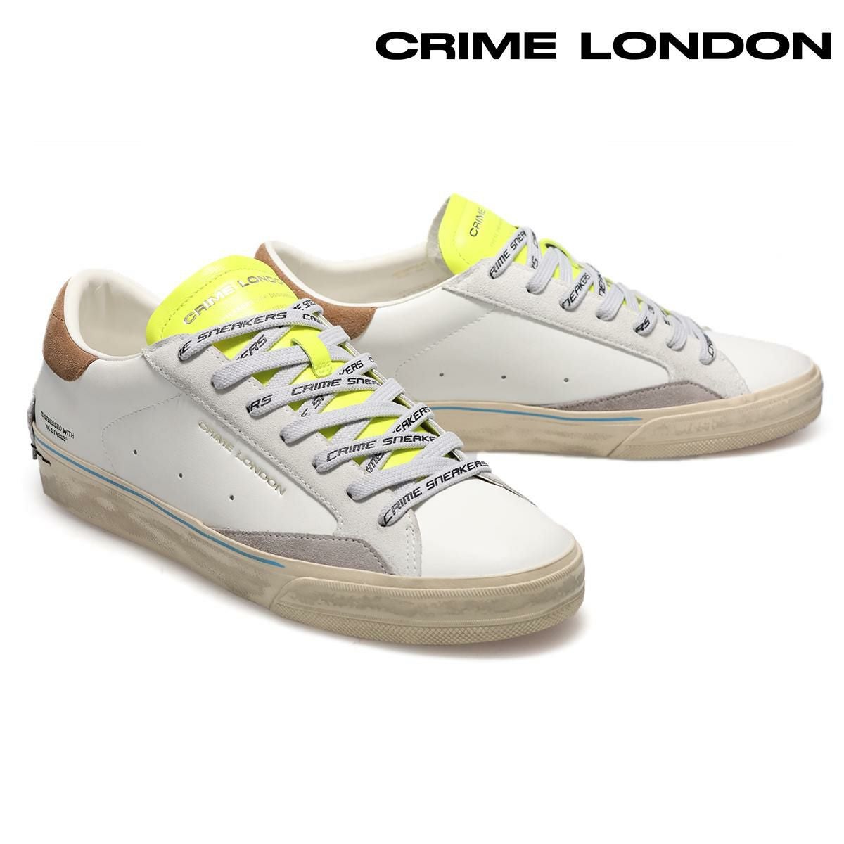 CRIME LONDON ホワイト/イエロースニーカー CRIME LONDON （クライムロンドン） の通販ならクインクラシコ公式