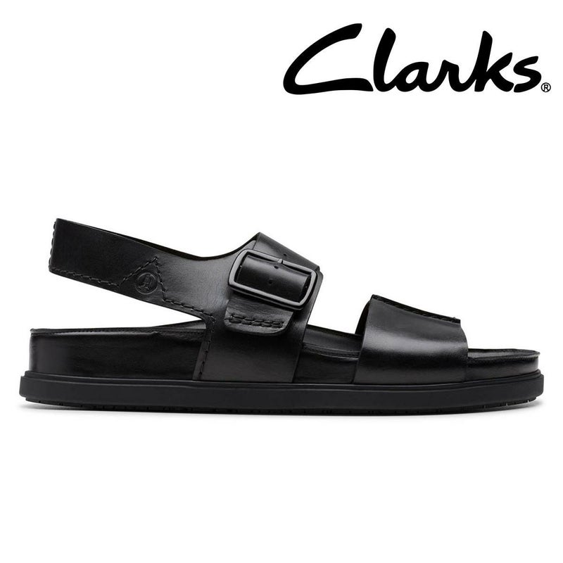 クラークス メンズ カジュアルシューズ トーフォードストラップ ブラック Clarks 26180896