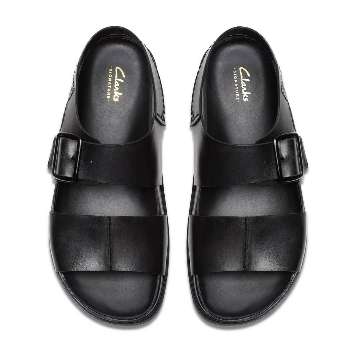 クラークス メンズ カジュアルシューズ トーフォードストラップ ブラック Clarks 26180896