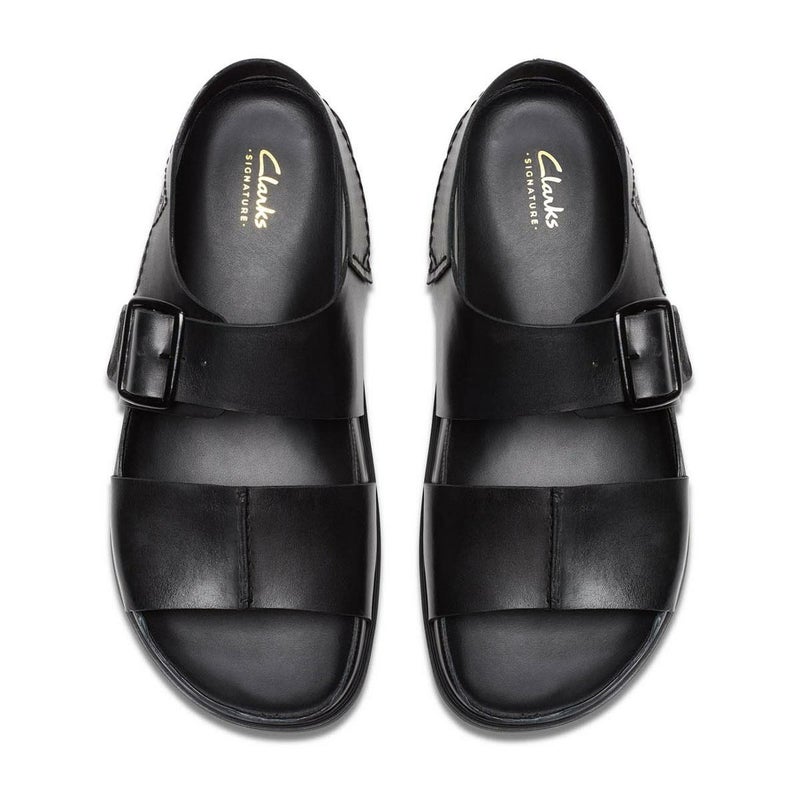 クラークス メンズ カジュアルシューズ トーフォードストラップ ブラック Clarks 26180896