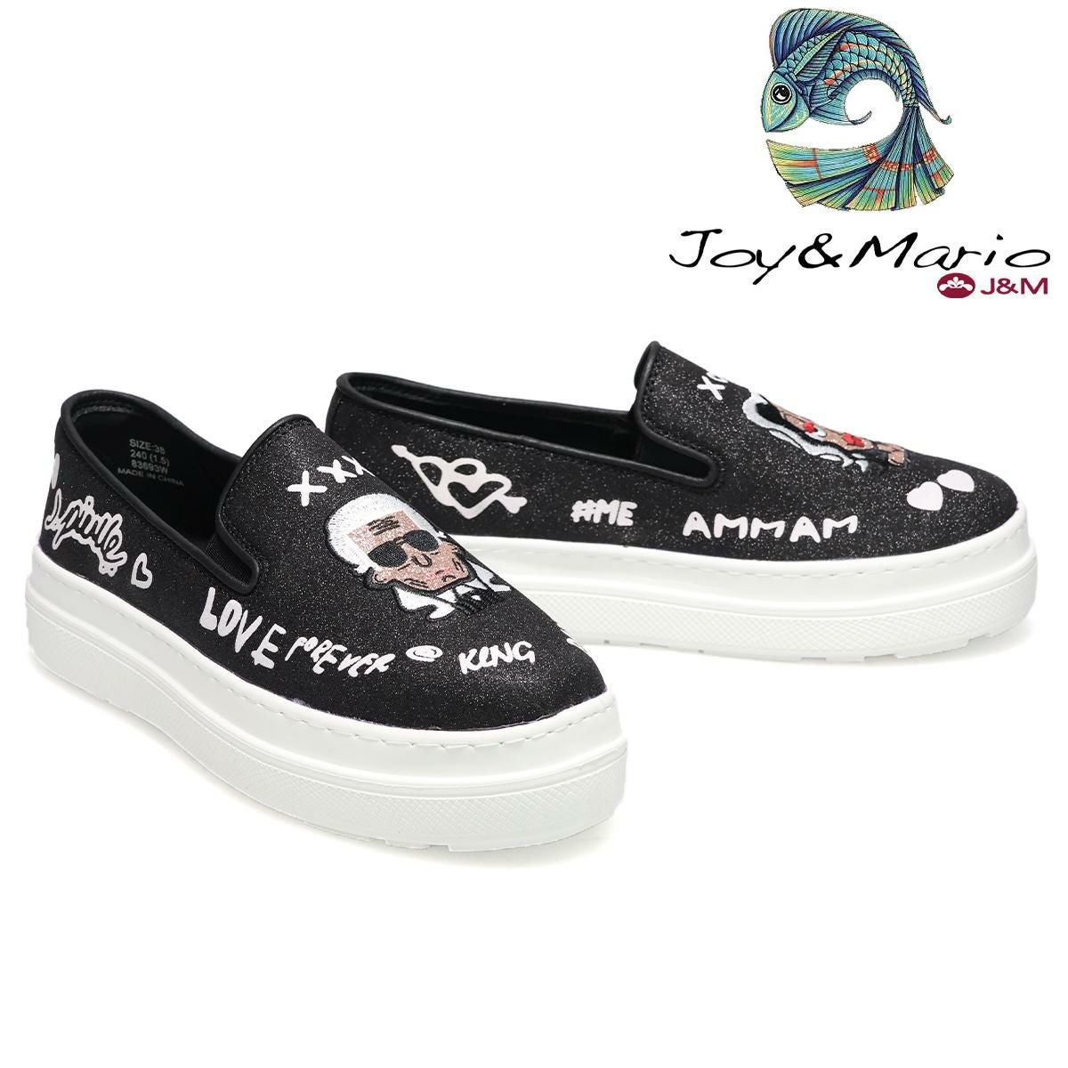 ジョイアンドマリオ レディース フェイスデザインスリッポン Joy & Mario 83693w