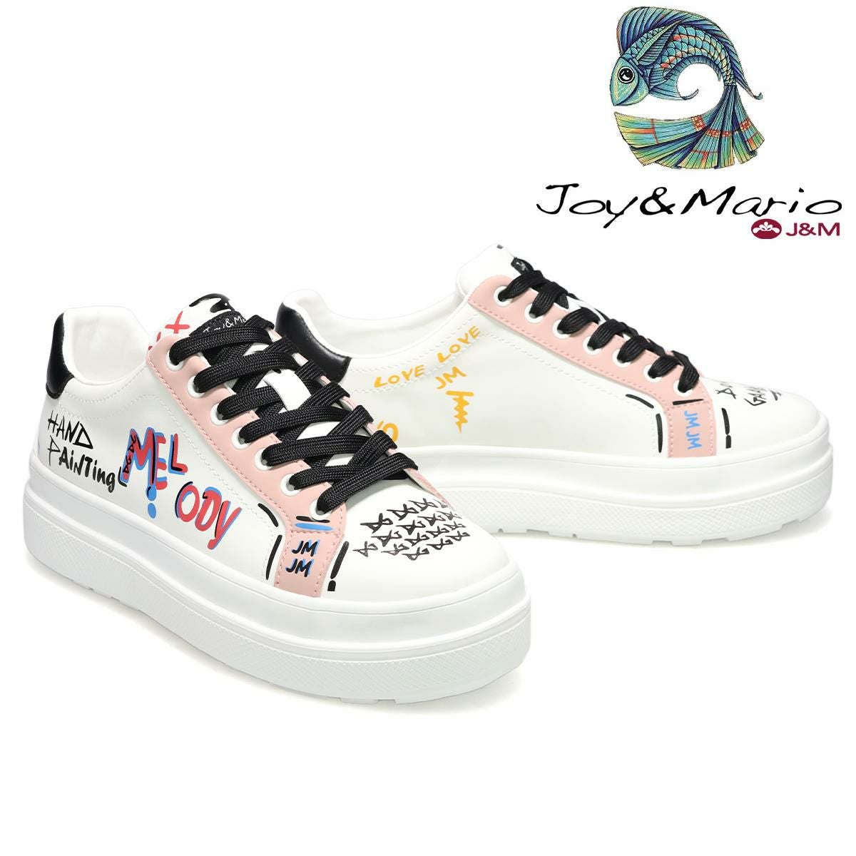 ジョイアンドマリオ レディース カラフルペイントデザインスニーカー Joy & Mario 83696w