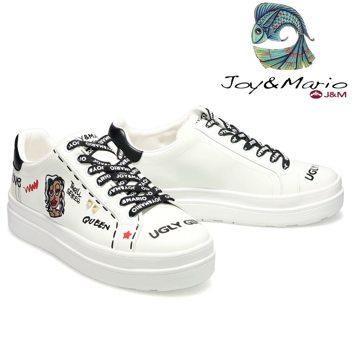 ジョイアンドマリオ レディース フェイスデザインスニーカー Joy & Mario 83700w
