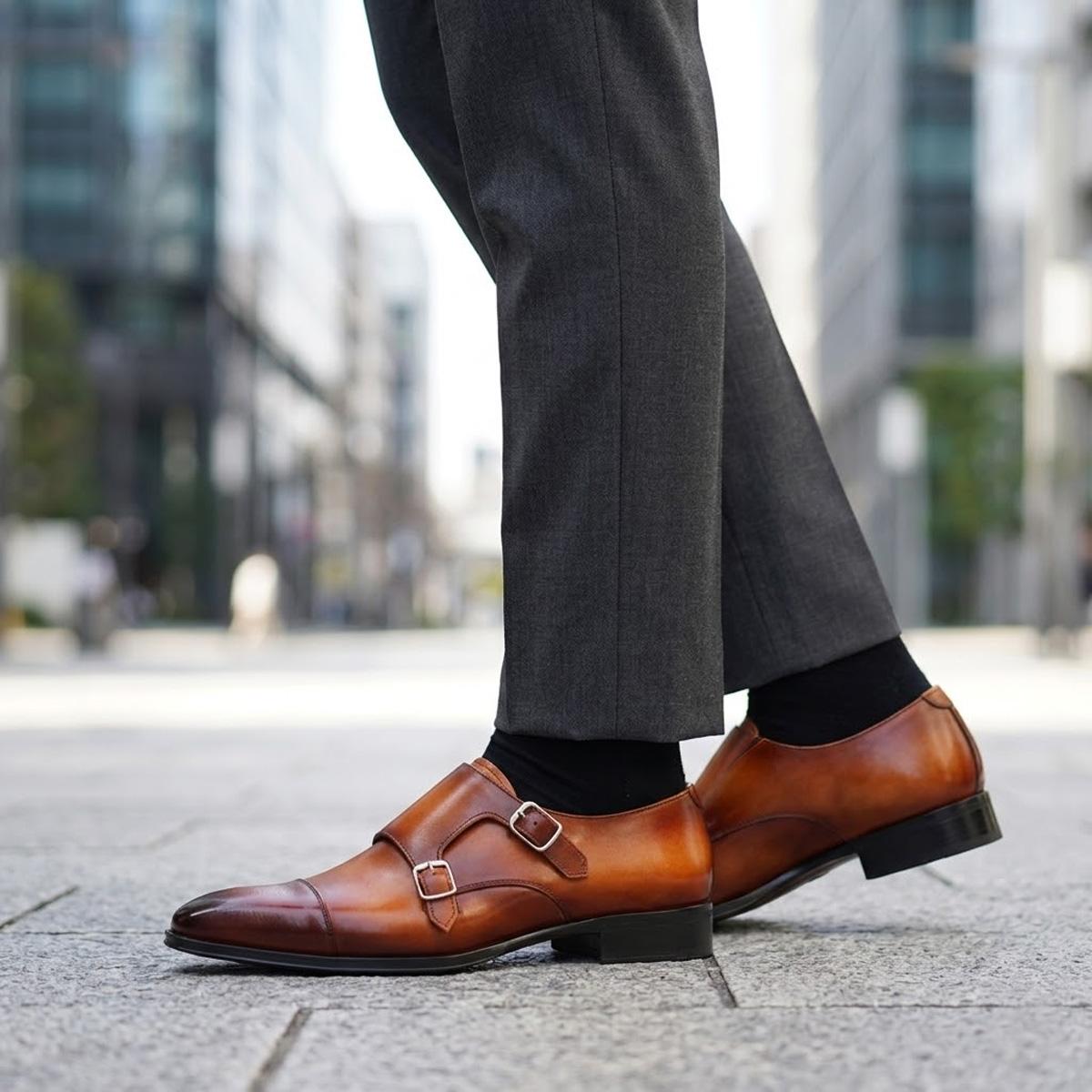 クインクラシコ メンズ ドレスシューズ ダブルモンク 日本製 QueenClassico 55011