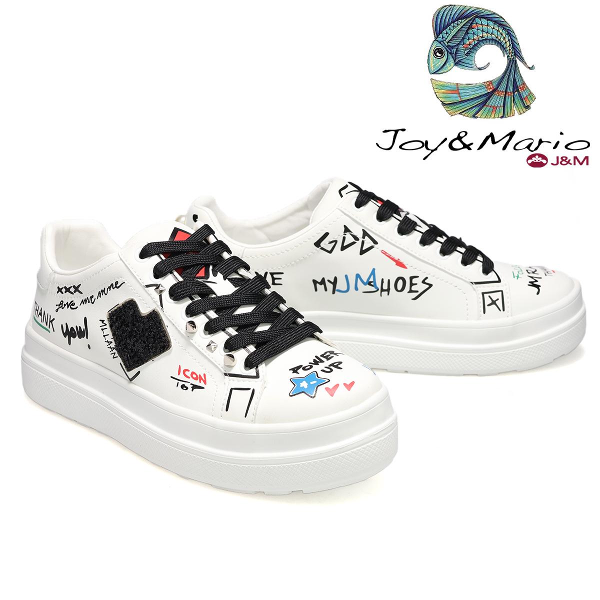 ジョイアンドマリオ レディース グリッターハートデザインスニーカー Joy & Mario 83698w