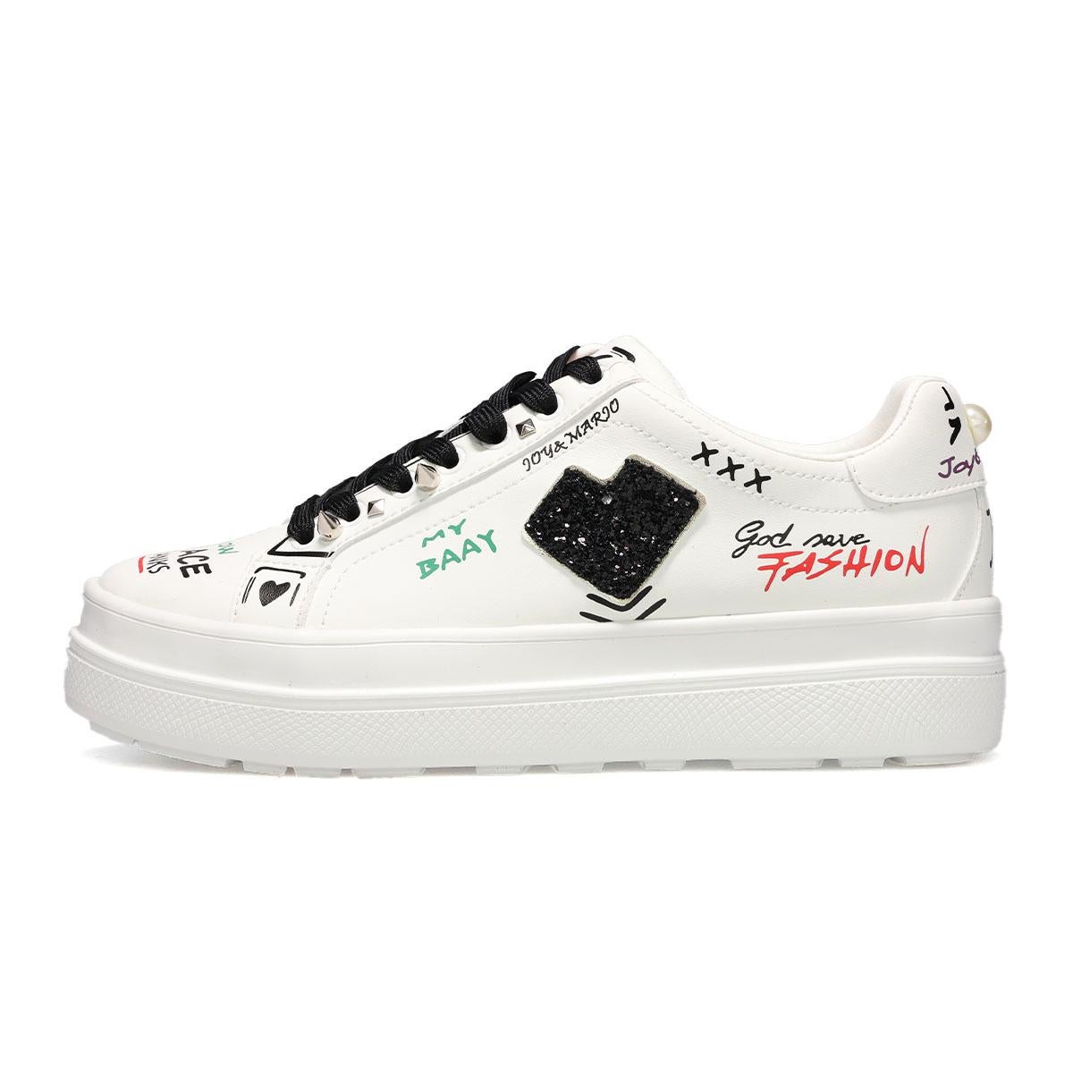 ジョイアンドマリオ レディース グリッターハートデザインスニーカー Joy & Mario 83698w