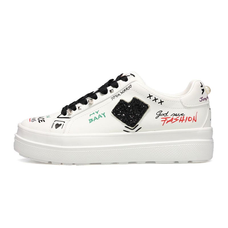 ジョイアンドマリオ レディース グリッターハートデザインスニーカー Joy & Mario 83698w