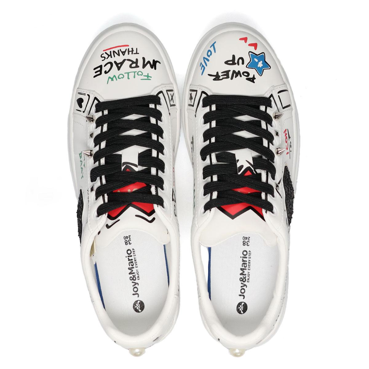 ジョイアンドマリオ レディース グリッターハートデザインスニーカー Joy & Mario 83698w