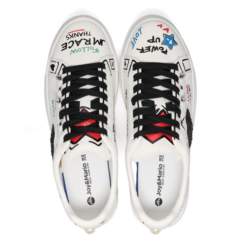 ジョイアンドマリオ レディース グリッターハートデザインスニーカー Joy & Mario 83698w