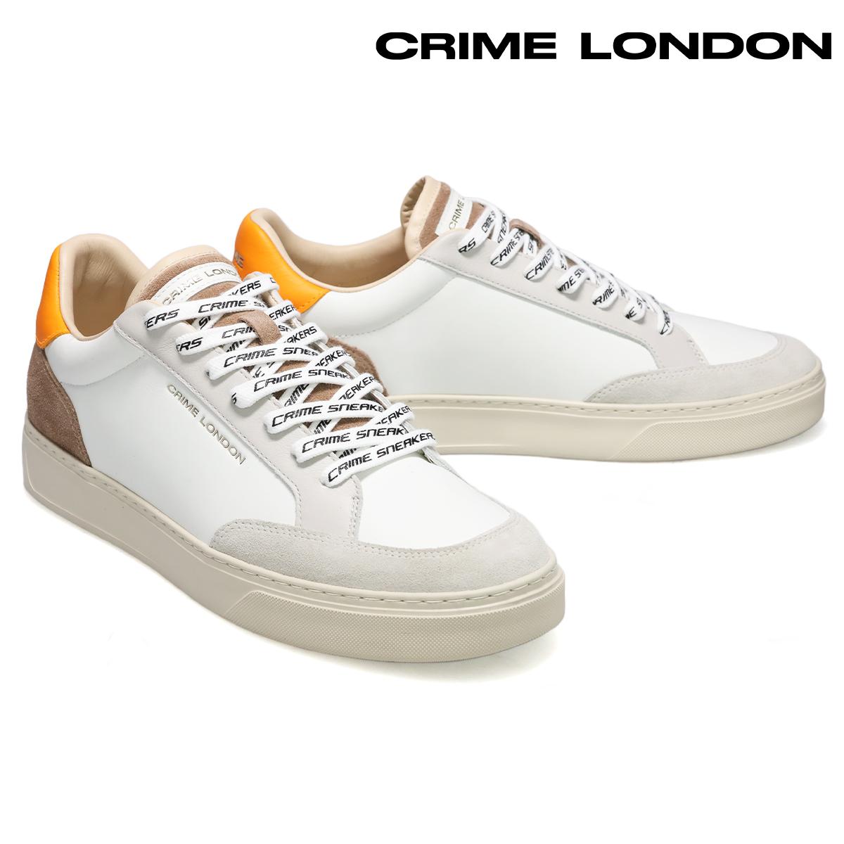 クライムロンドン メンズ スニーカー エクリプス ホワイト イタリア製 CRIME LONDON 19754pp8-10