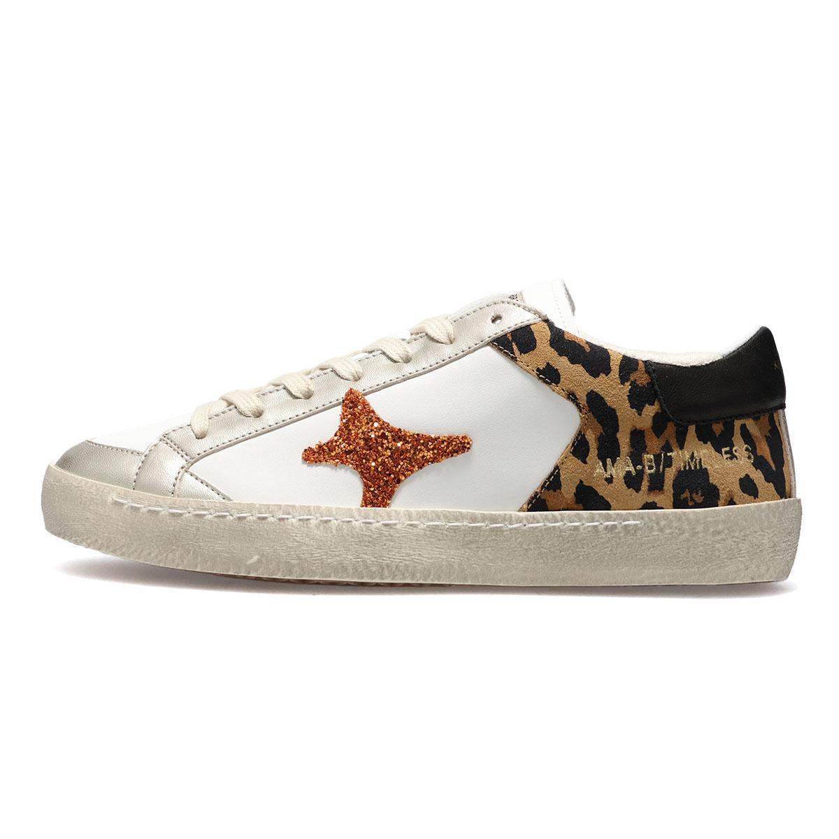  アマブランド レディース タイムレス ホワイト/レオパード イタリア製 AMA BRAND ama260-4605