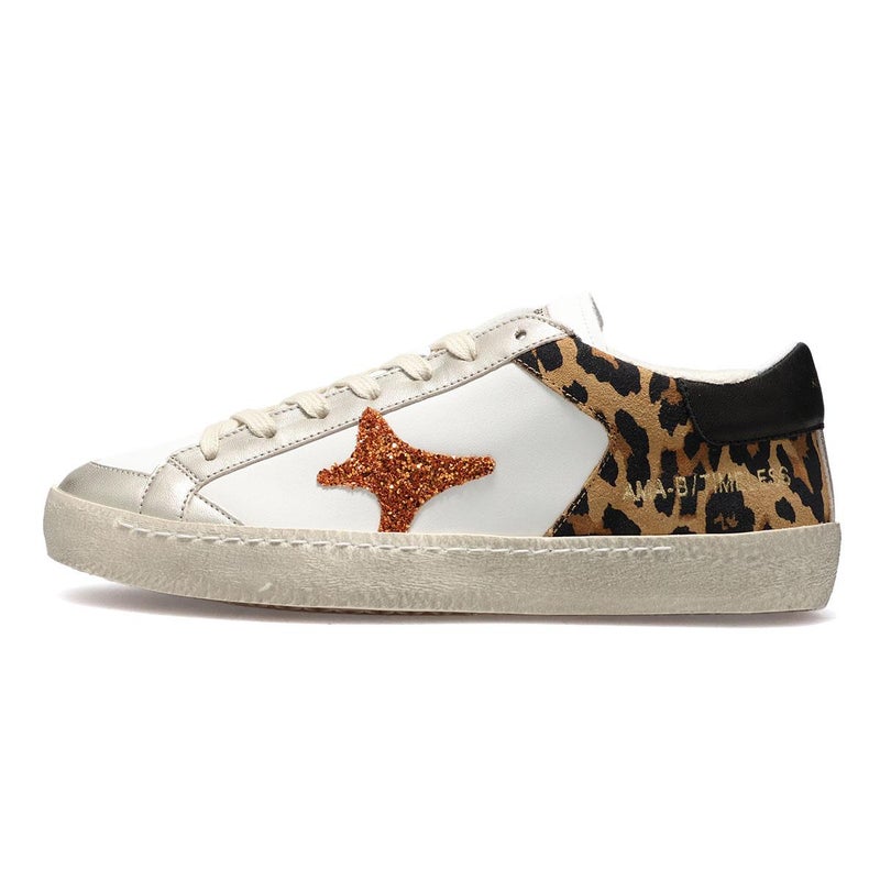  アマブランド レディース タイムレス ホワイト/レオパード イタリア製 AMA BRAND ama260-4605