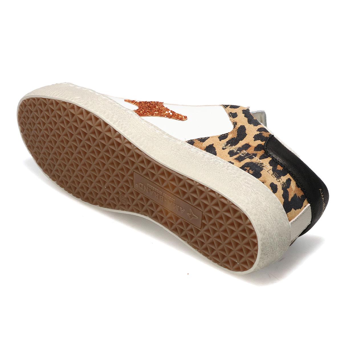  アマブランド レディース タイムレス ホワイト/レオパード イタリア製 AMA BRAND ama260-4605