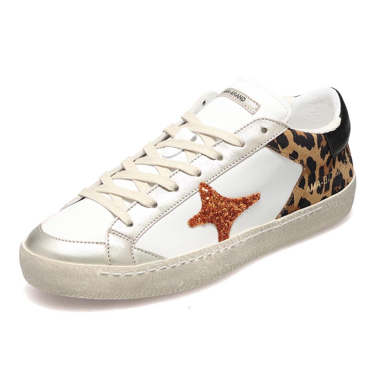  アマブランド レディース タイムレス ホワイト/レオパード イタリア製 AMA BRAND ama260-4605