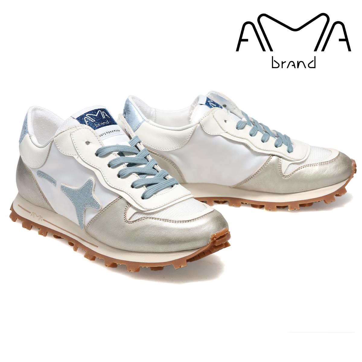 アマブランド レディース スーパーラン ホワイト/シルバー イタリア製 AMA BRAND ama260-4632