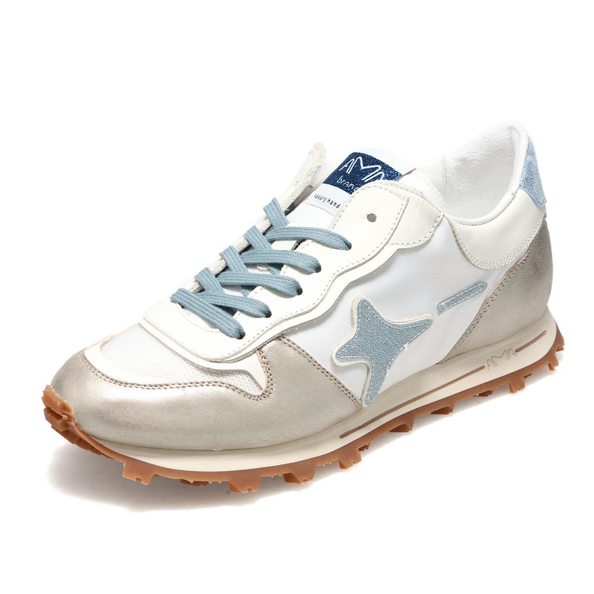 アマブランド レディース スーパーラン ホワイト/シルバー イタリア製 AMA BRAND ama260-4632