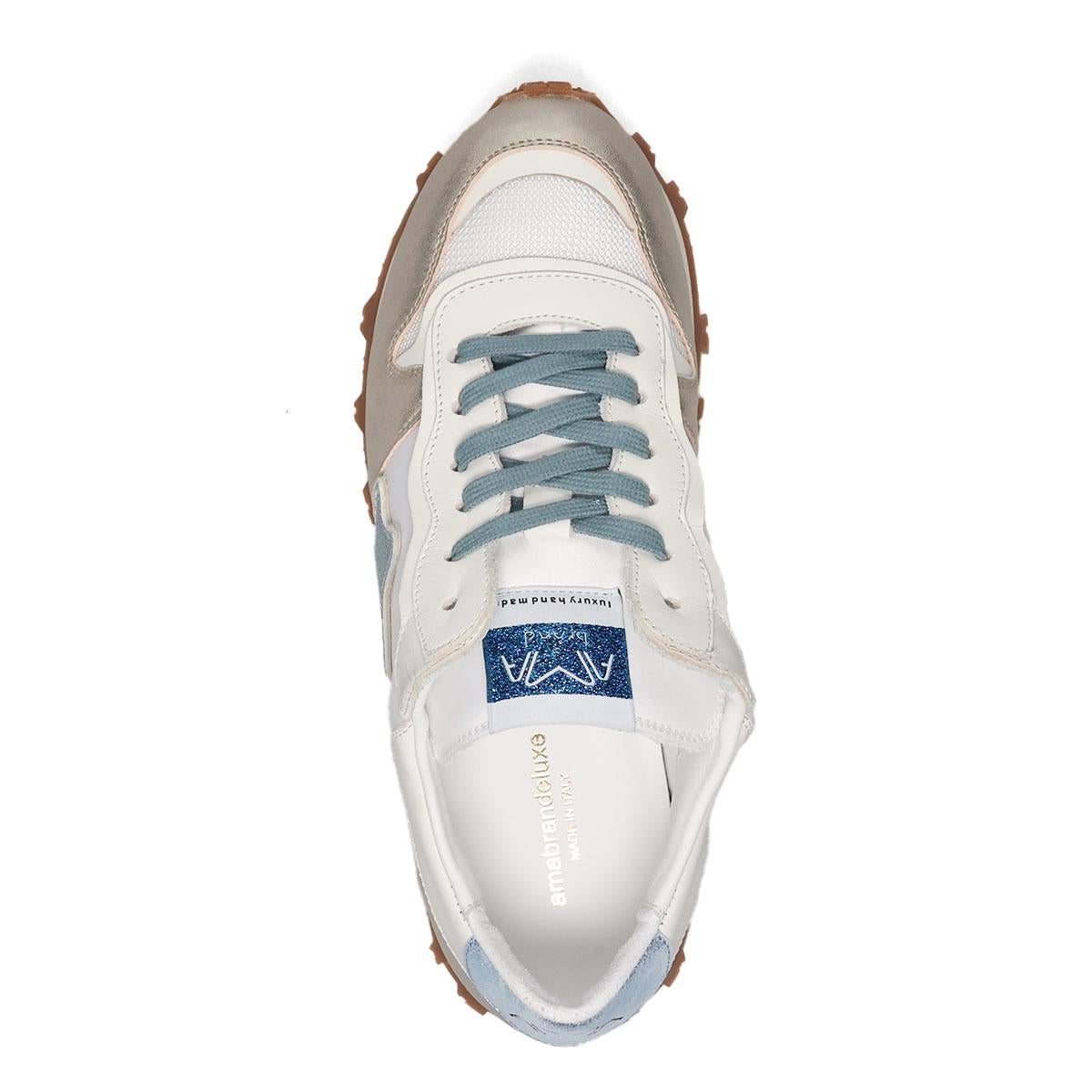 アマブランド レディース スーパーラン ホワイト/シルバー イタリア製 AMA BRAND ama260-4632