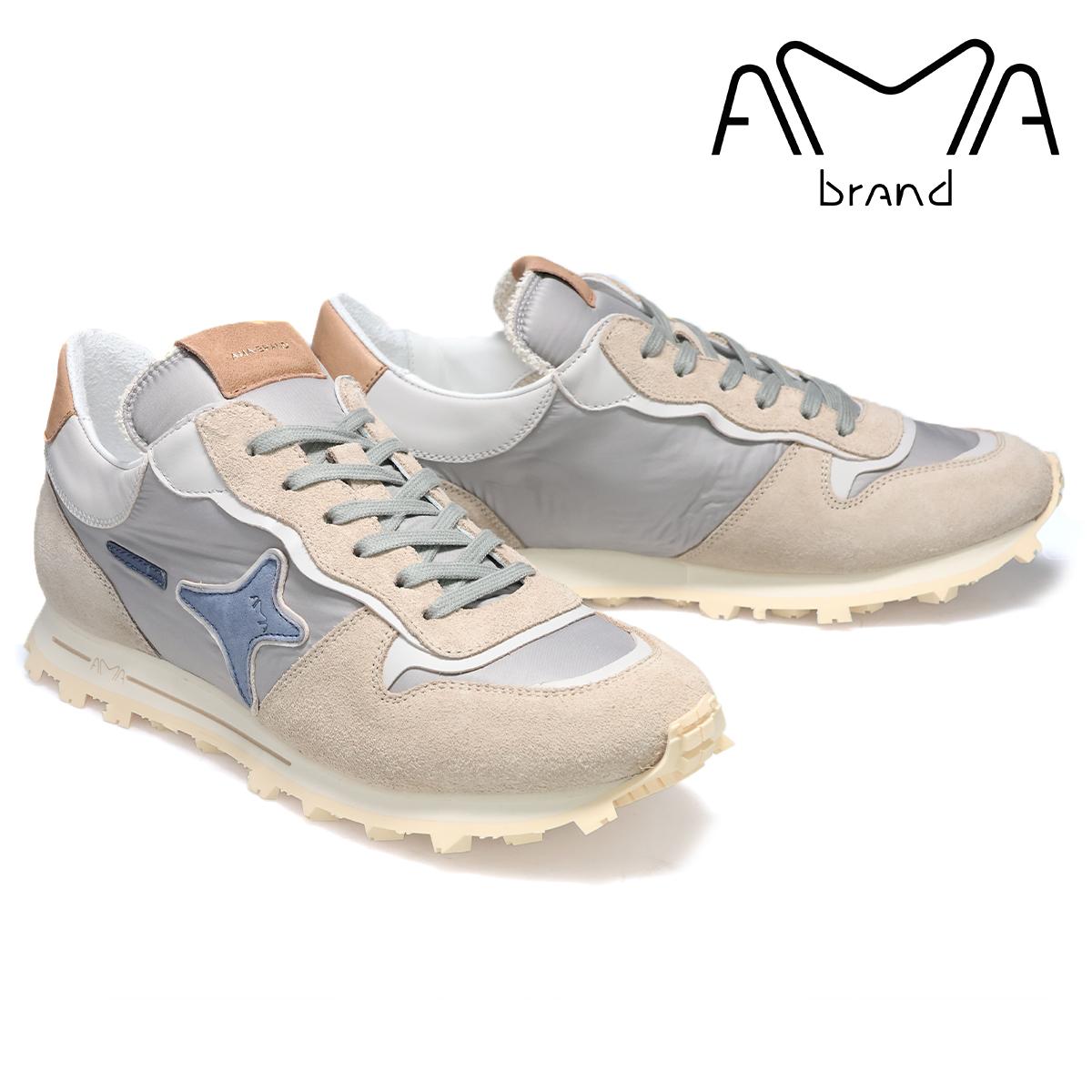 アマブランド メンズ スニーカー スーパーラン ライトグレー イタリア製 AMA BRAND ama260-4637