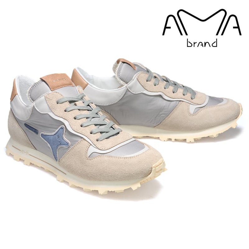 アマブランド メンズ スニーカー スーパーラン ライトグレー イタリア製 AMA BRAND ama260-4637
