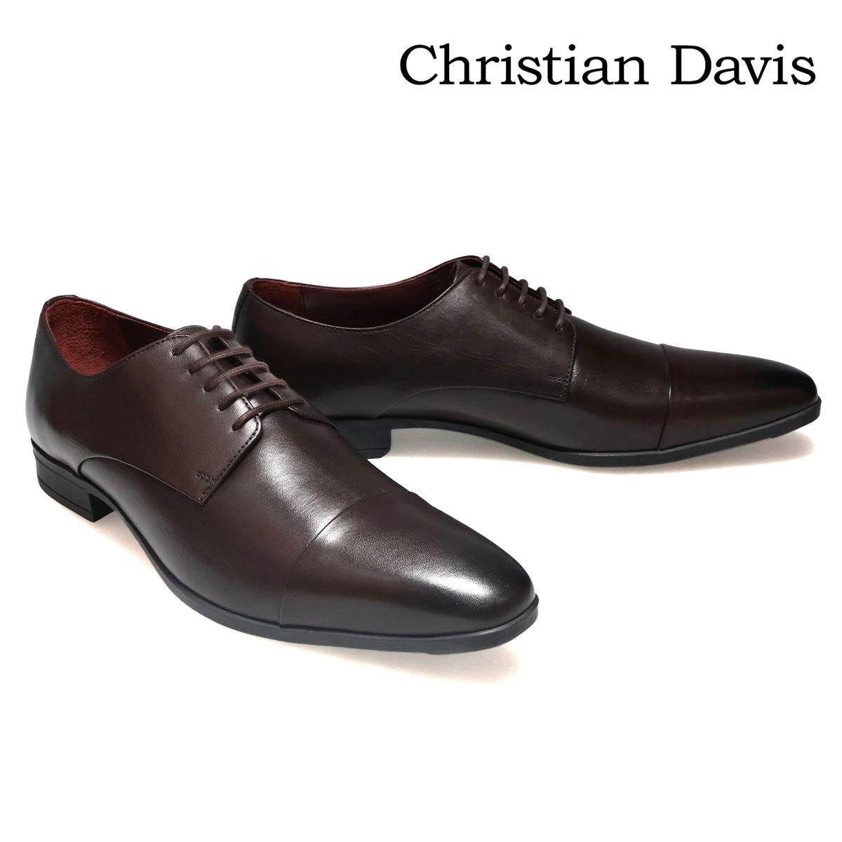 クリスチャン デイビス メンズ ドレスシューズ 外羽根ストレートチップ ブラック ダークブラウン　Christian Davis　cd4008　2