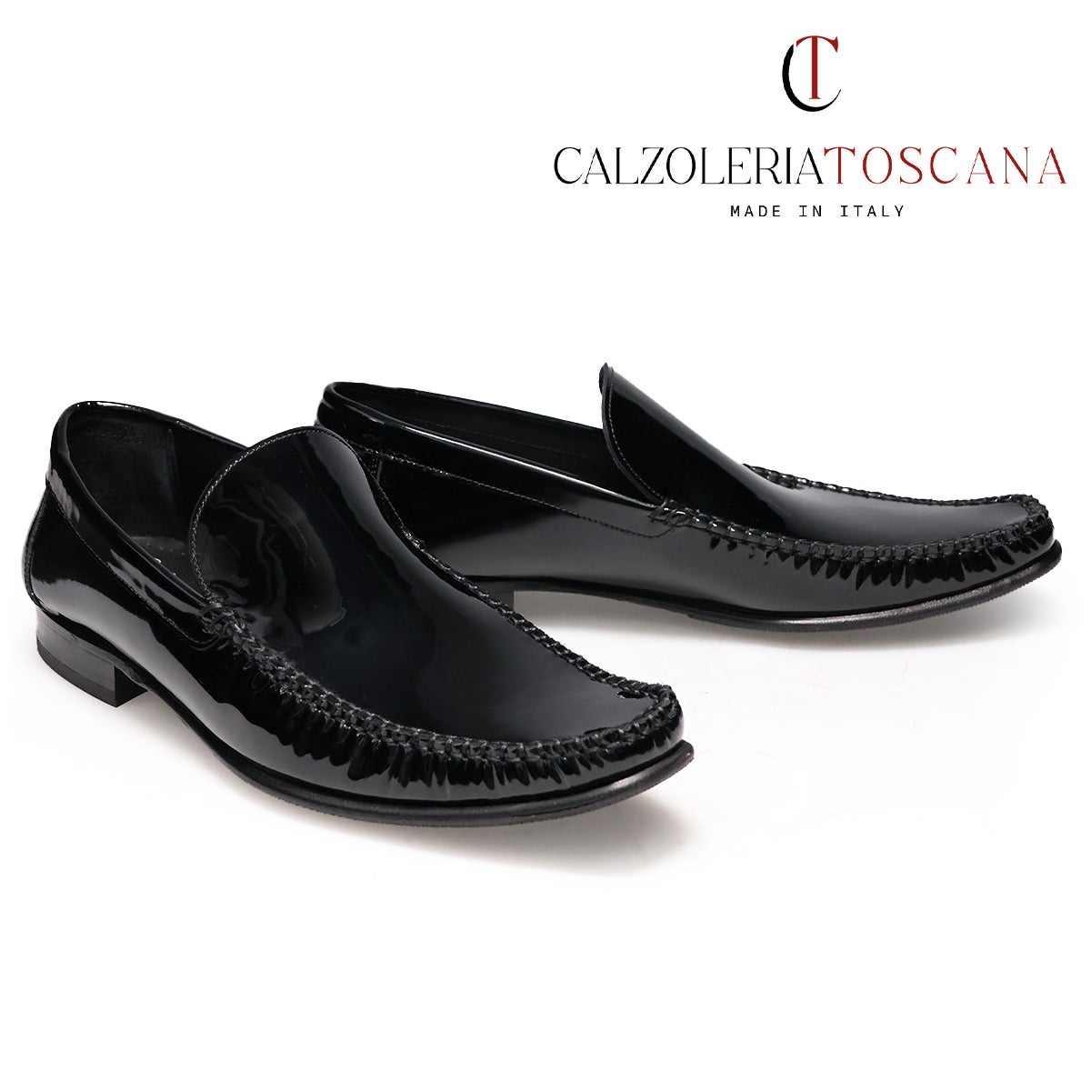 カルツォレリアトスカーナ メンズ ドレスシューズ エナメルスリッポン ブラック イタリア製 Calzoleria Toscana 7205p　