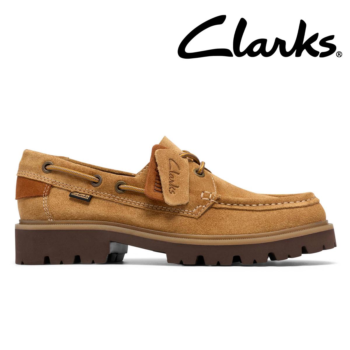 クラークス メンズ カジュアルシューズ クレイヒルボート ブラウン ベージュ Clarks cleyhill-b 2