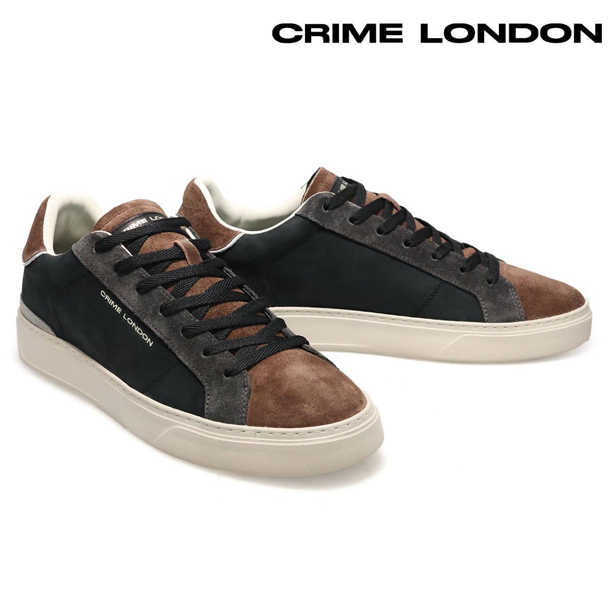 クライムロンドン メンズ スニーカー ブレード ブラックスエード イタリア製 CRIME LONDON 10703aa9-68　