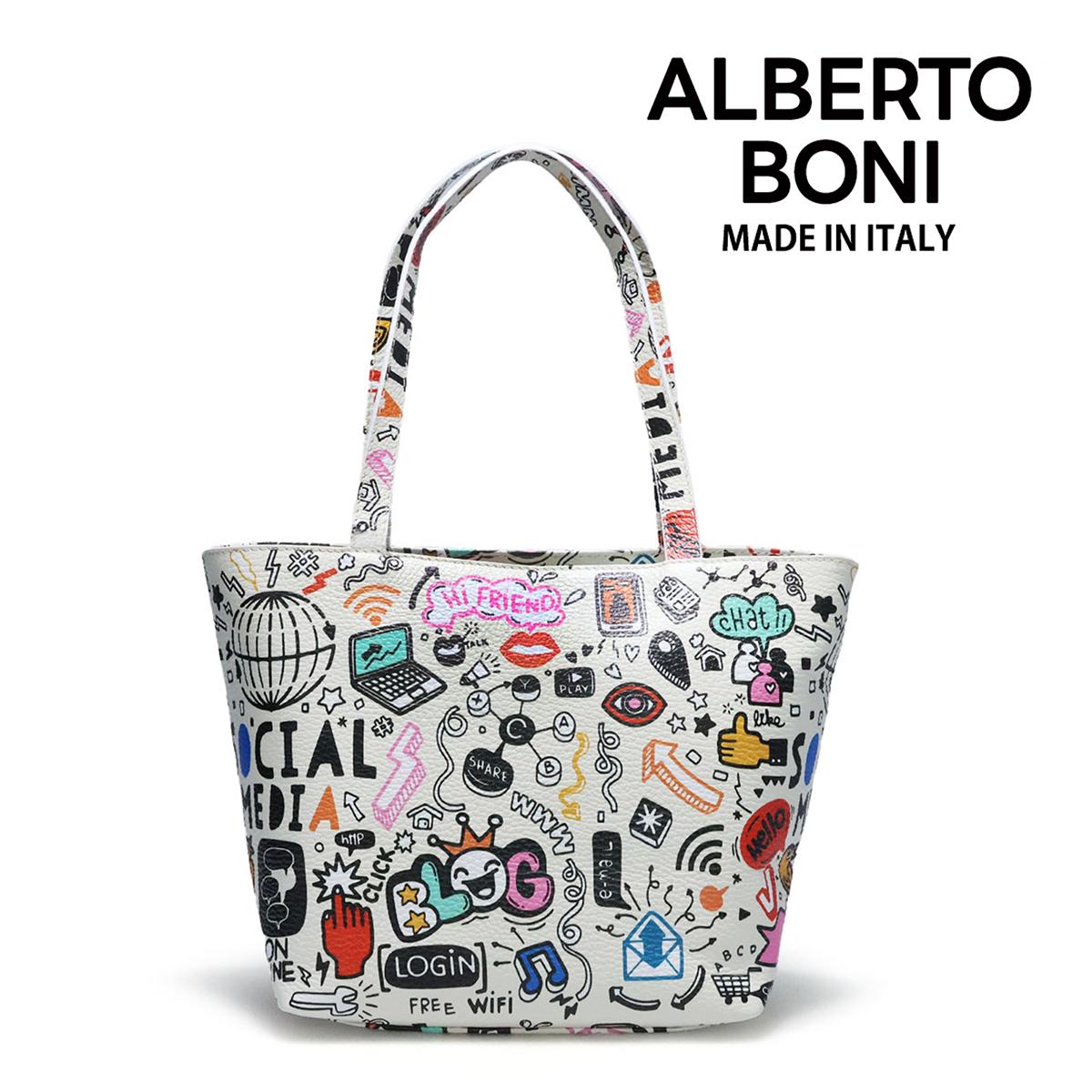 アルベルトボニー バッグ トートバッグ ベージュ ブラック ホワイト イタリア製 ALBERTO BONI alb-9931 1