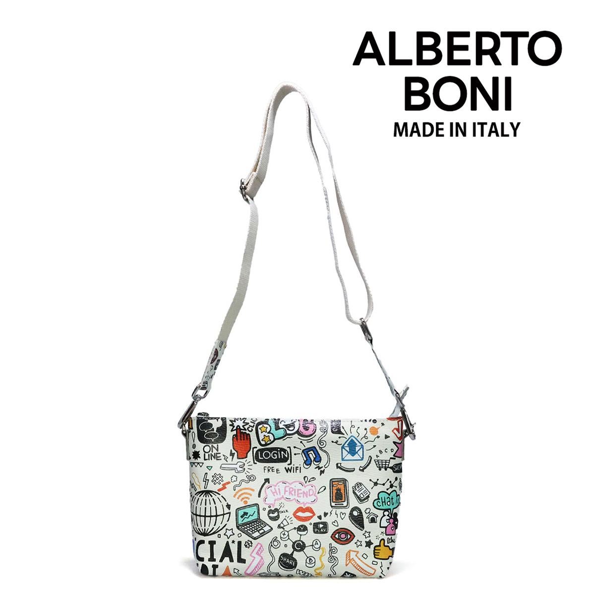 アルベルトボニー バッグ ショルダーバッグ ベージュ ブラック ホワイト イタリア製 ALBERTO BONI alb-9933 1