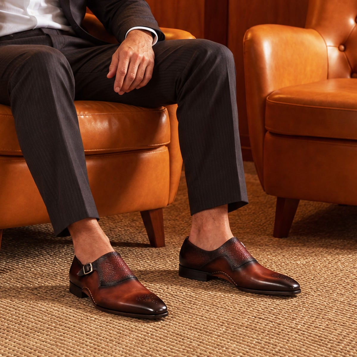 マグナーニ / MAGNANNI メダリオン ミクスドメディア シングルモンク スペイン製 25233 【クインクラシコ別注モデル】　着用イメージ