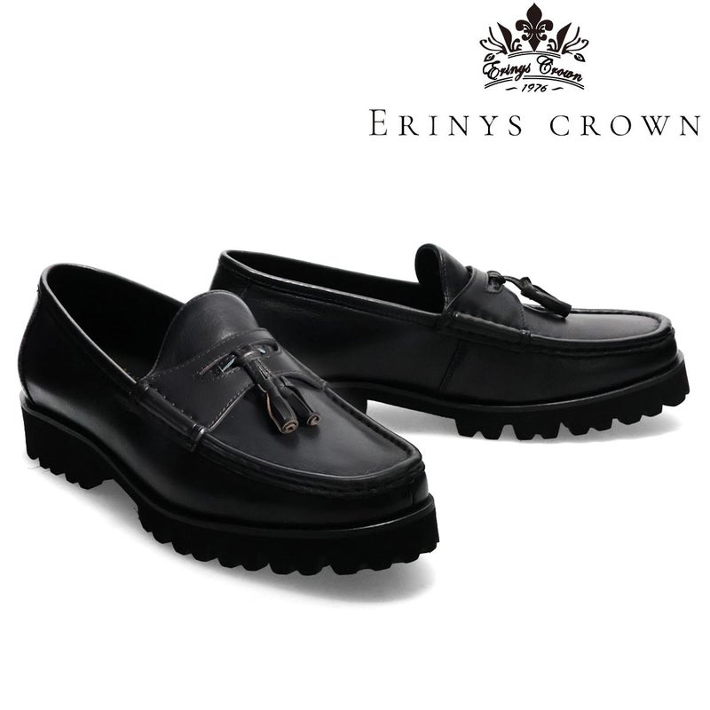 エリニュスクラウン メンズ カジュアルシューズ 2Way 厚底ローファー ブラック ERINYS CROWN er-0363 1