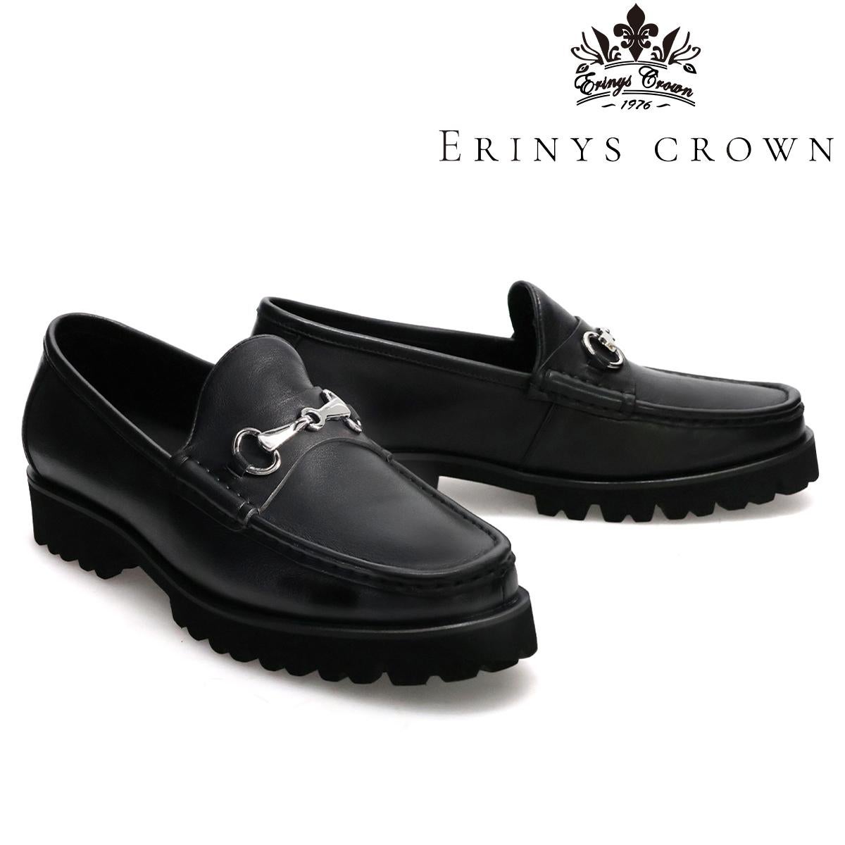 エリニュスクラウン メンズ カジュアルシューズ 厚底ビットローファー ブラック ERINYS CROWN er-0364bk 1