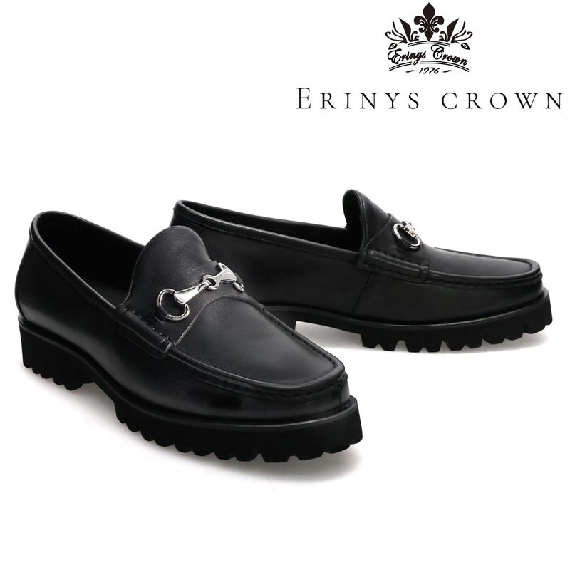 エリニュスクラウン メンズ カジュアルシューズ 厚底ビットローファー ブラック ERINYS CROWN er-0364bk 1