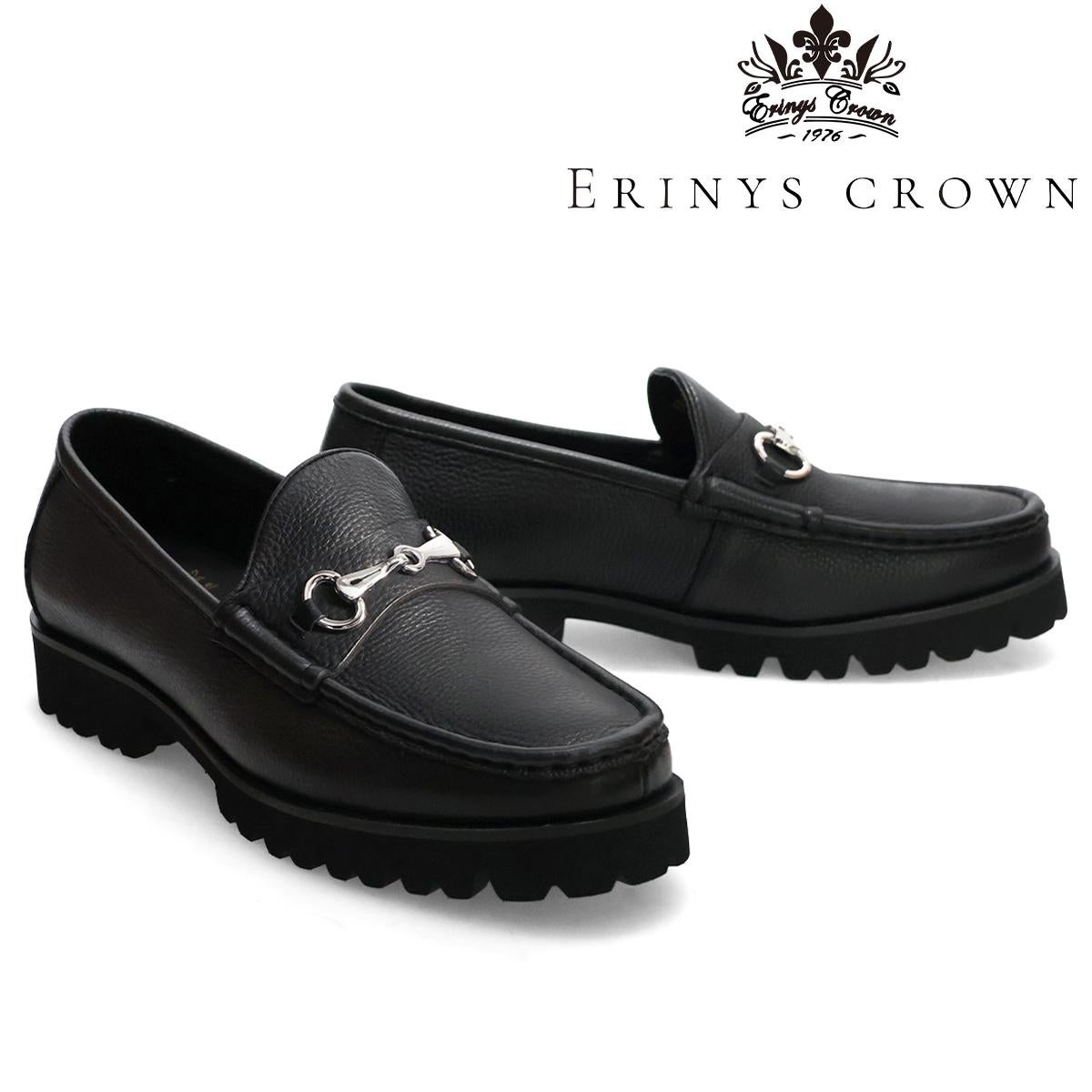 エリニュスクラウン メンズ カジュアルシューズ 厚底ビットローファー ブラック ERINYS CROWN er-0364bksh 1