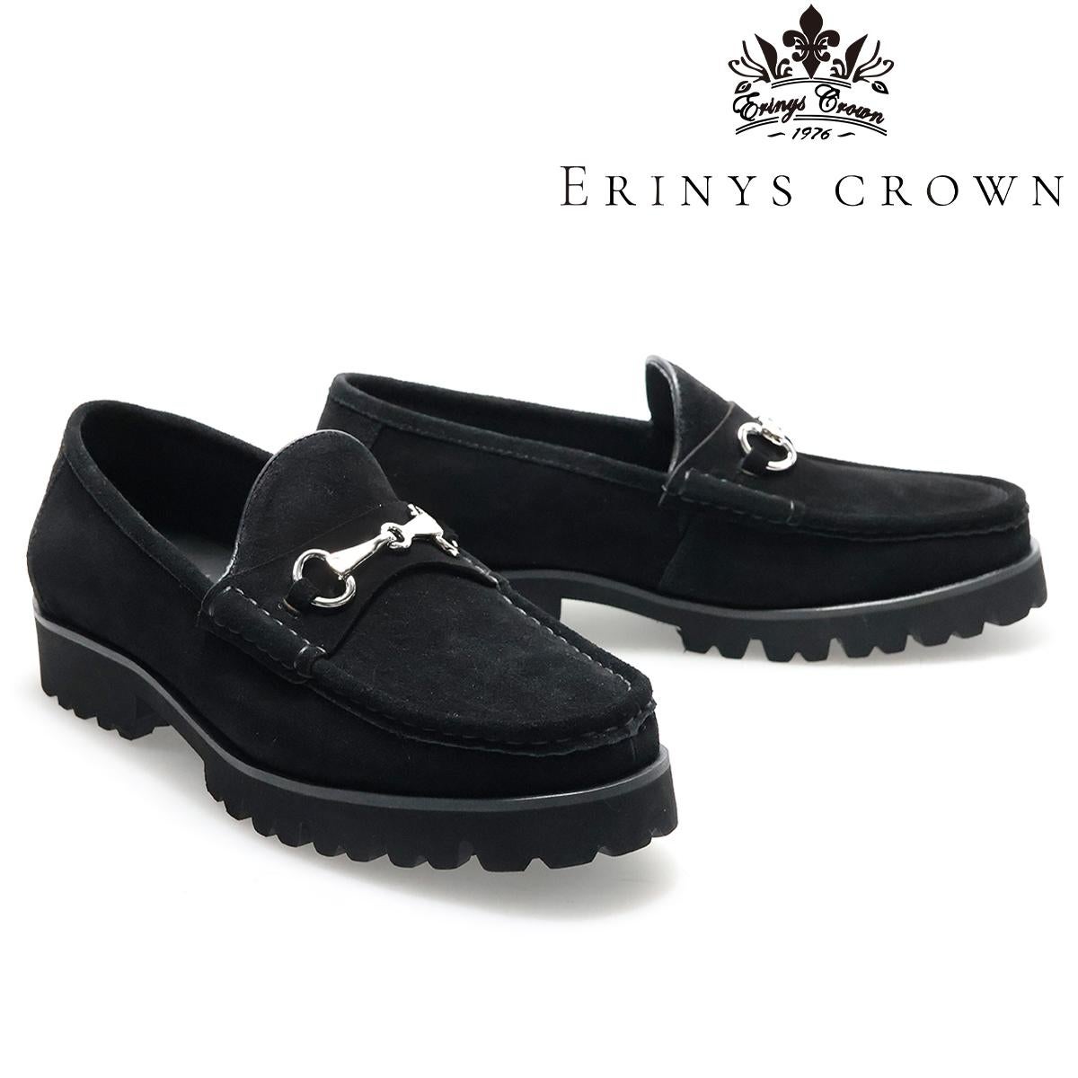 エリニュスクラウン メンズ カジュアルシューズ 厚底ビットローファー ブラック ERINYS CROWN er-0364bks 1