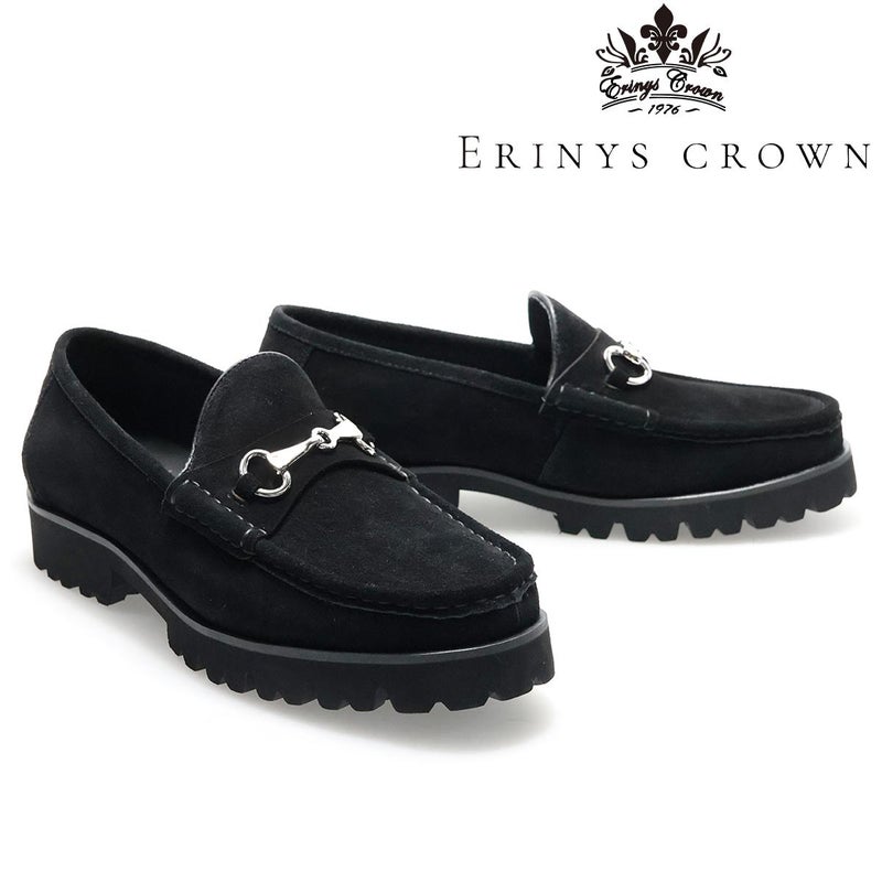 エリニュスクラウン メンズ カジュアルシューズ 厚底ビットローファー ブラック ERINYS CROWN er-0364bks 1