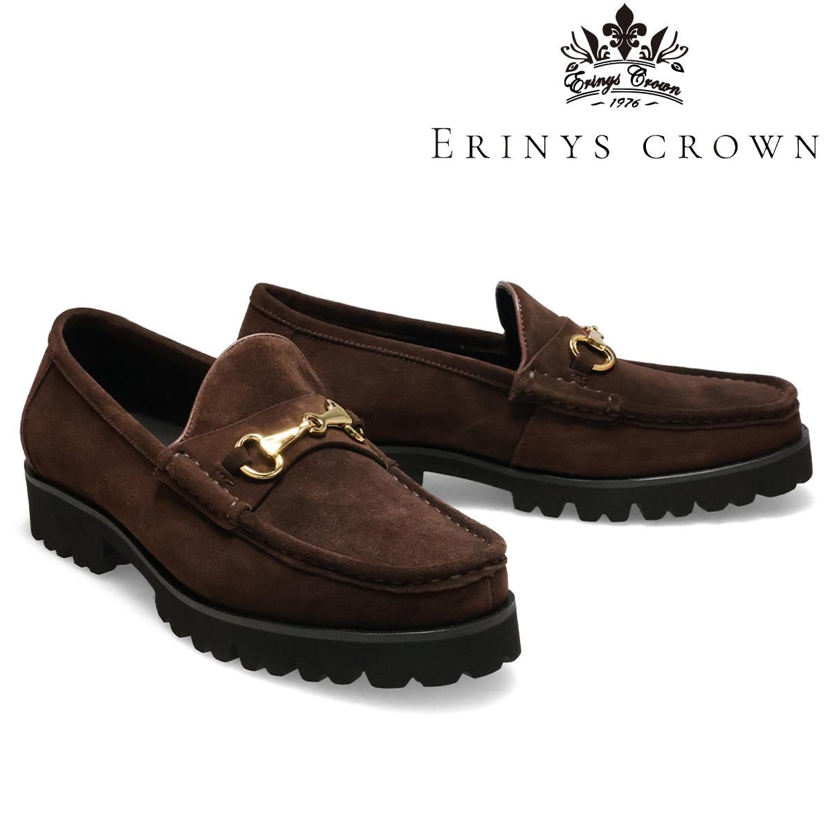 エリニュスクラウン メンズ カジュアルシューズ 厚底ビットローファー ブラウン ERINYS CROWN er-0364dbrs 1
