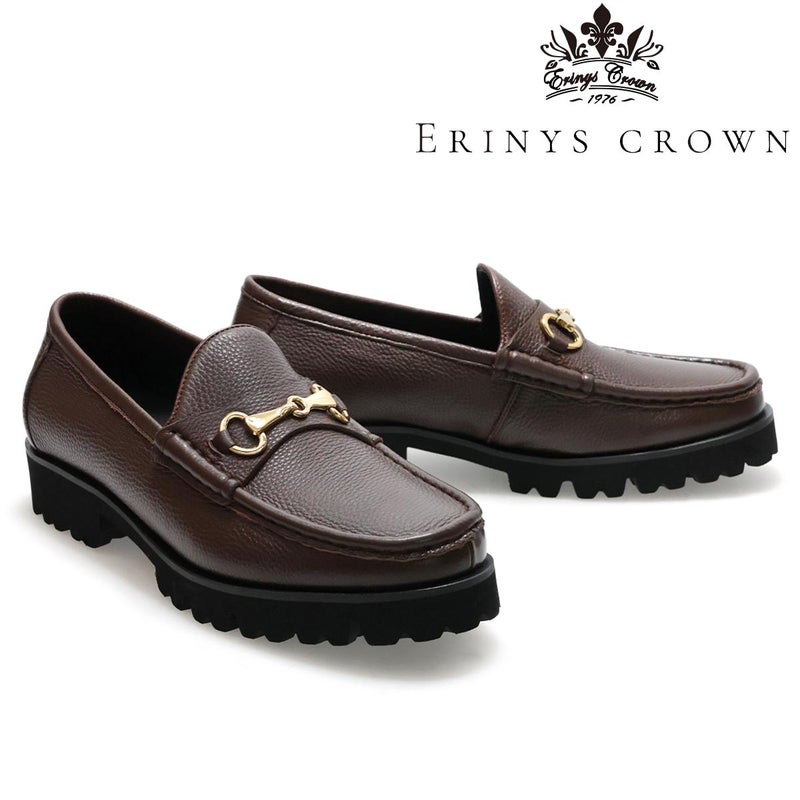 エリニュスクラウン メンズ カジュアルシューズ 厚底ビットローファー ブラウン ERINYS CROWN er-0364dbrsh 1