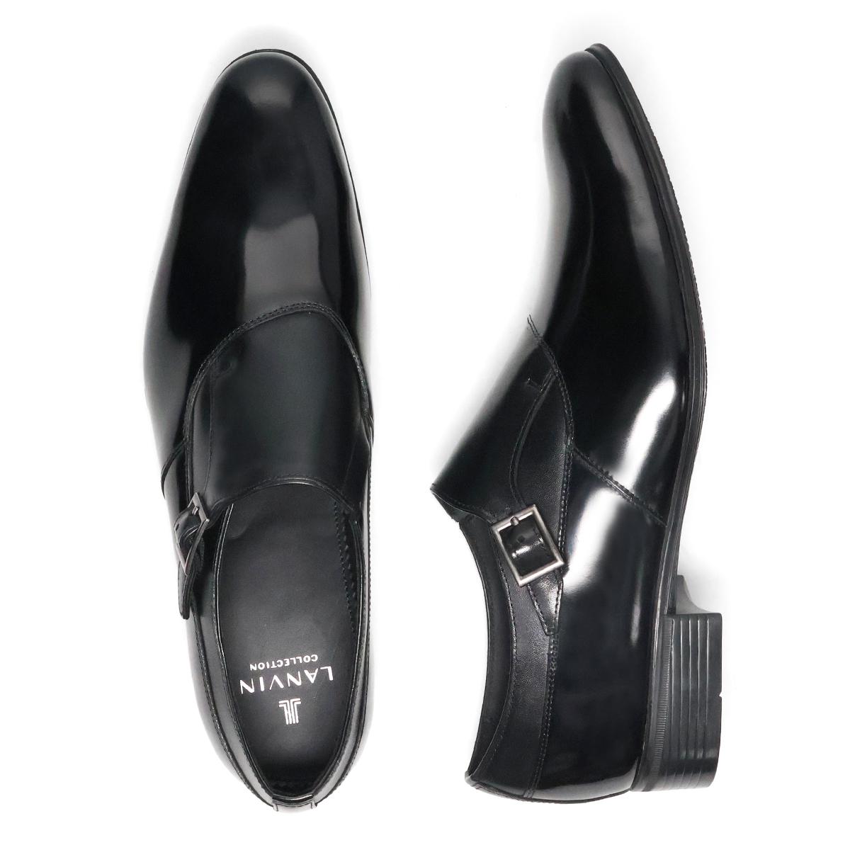ランバン メンズ ドレスシューズ シングルモンク ブラック ネイビー LANVIN 83504 14
