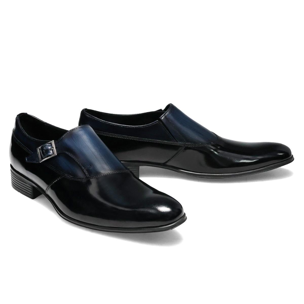 ランバン メンズ ドレスシューズ シングルモンク ブラック ネイビー LANVIN 83504 15