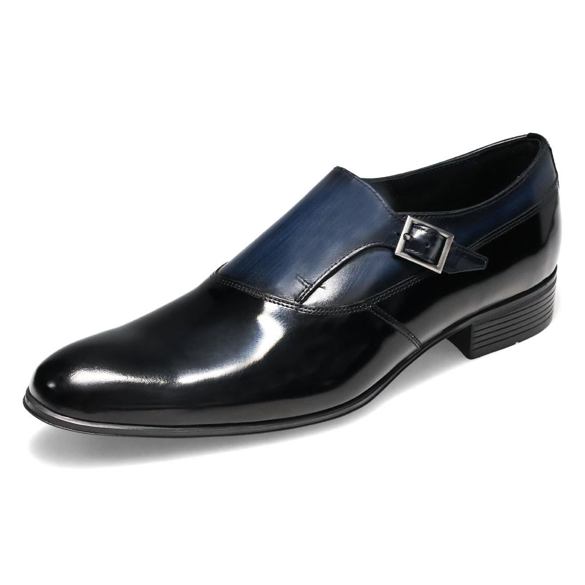 ランバン メンズ ドレスシューズ シングルモンク ブラック ネイビー LANVIN 83504 18