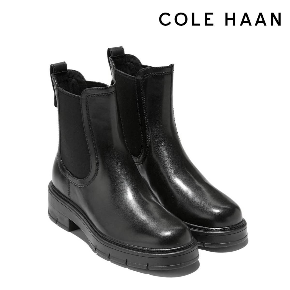 コールハーン レディース グランドフレックスフェネラチェルシーブーツ ウォータープルーフ ブラック COLE HAAN w37370 1
