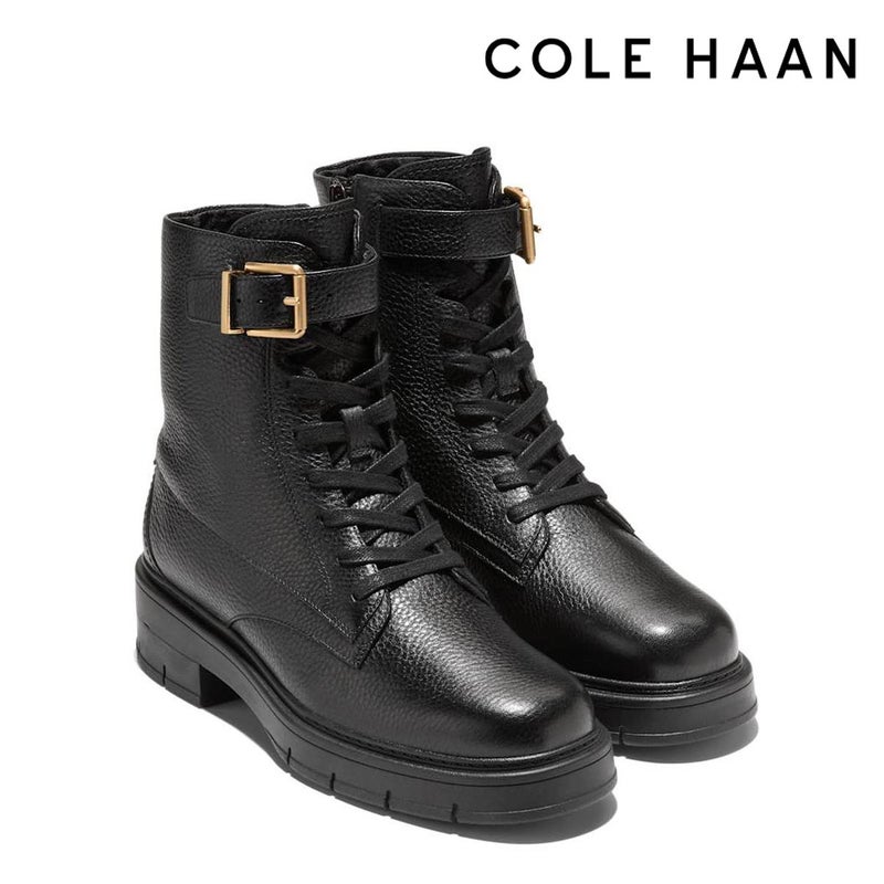 コールハーン レディース グランドフレックスフェネラレースアップブーティ ウォータープルーフ ブラック COLE HAAN w37374 1